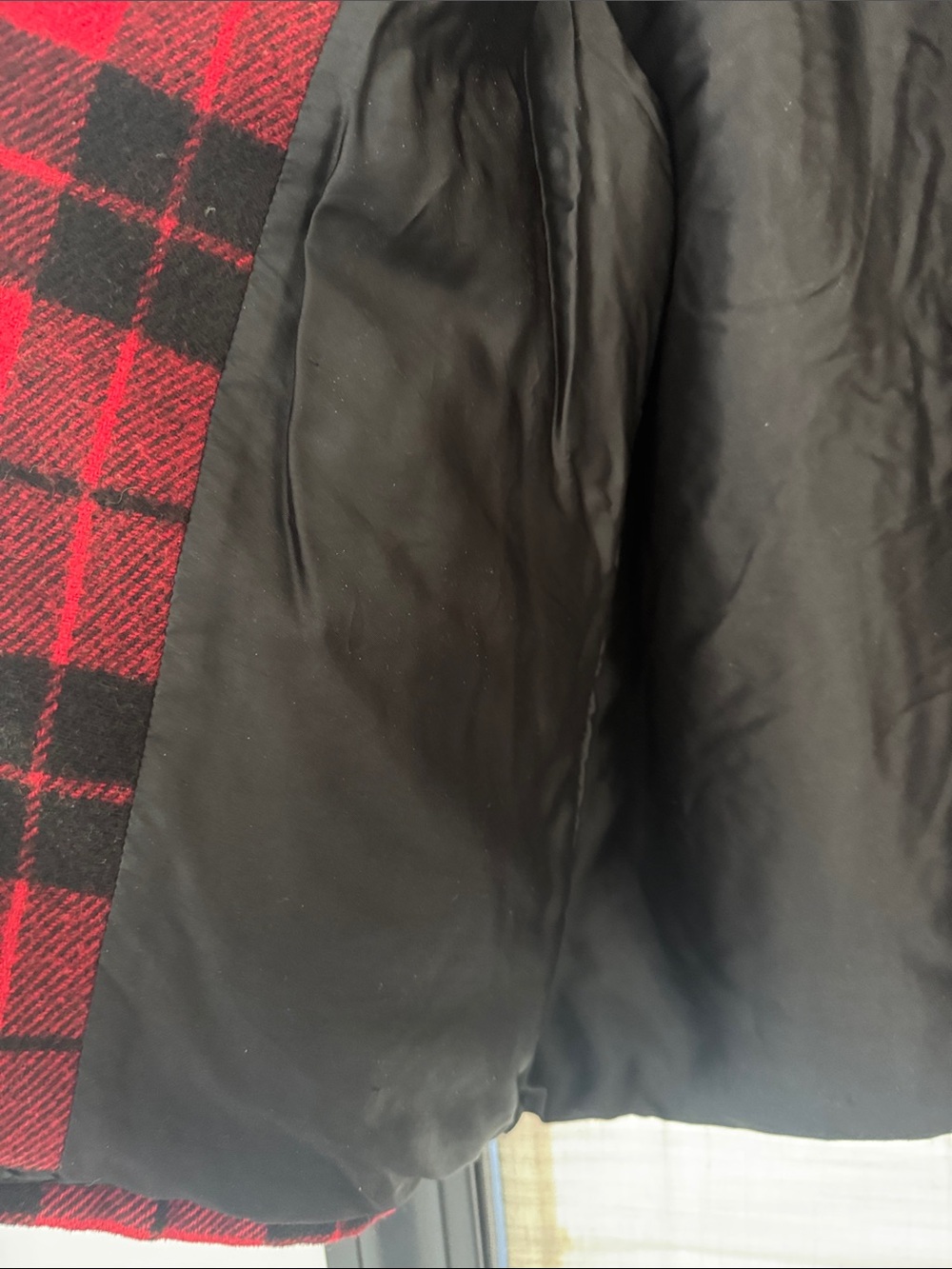 Vintage WOOLRICH Red & Black Buffalo Plaid WOOL Blend Zip-Up Jacket - Picture 6 of 8